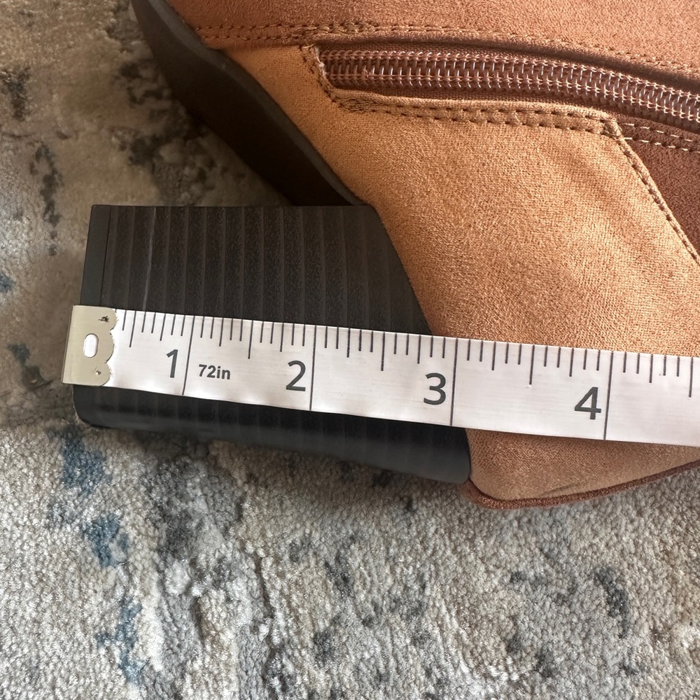 Stylish Tan Suede Ankle Boots - Picture 10 of 10